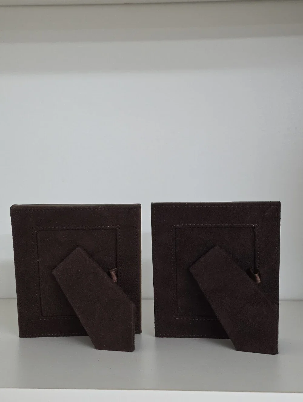 Williams Sonoma Pair of Sussex Leather Photo Frames